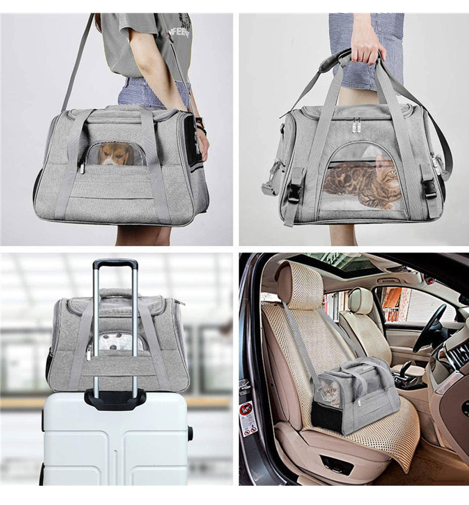 Sac de Transport Multifonctionnel pour Chiens et Chats - Confortable et Respirant, Compatible Voyage