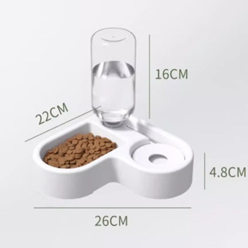 Fontaine à Eau et Gamelle Double pour Chats et Petits Chiens – Design Compact et Hygiénique